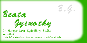 beata gyimothy business card